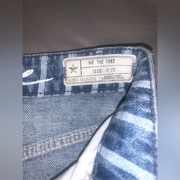 We The Free by FP Earn Your Stripes Wideleg Jeans Size 26 Blue High Rise - Picture 4 of 7